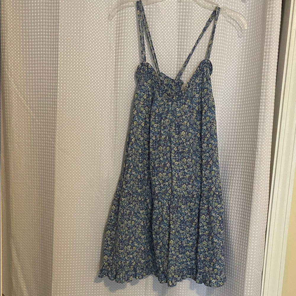 Universal Thread Blue Floral Spaghetti-Strap Dress